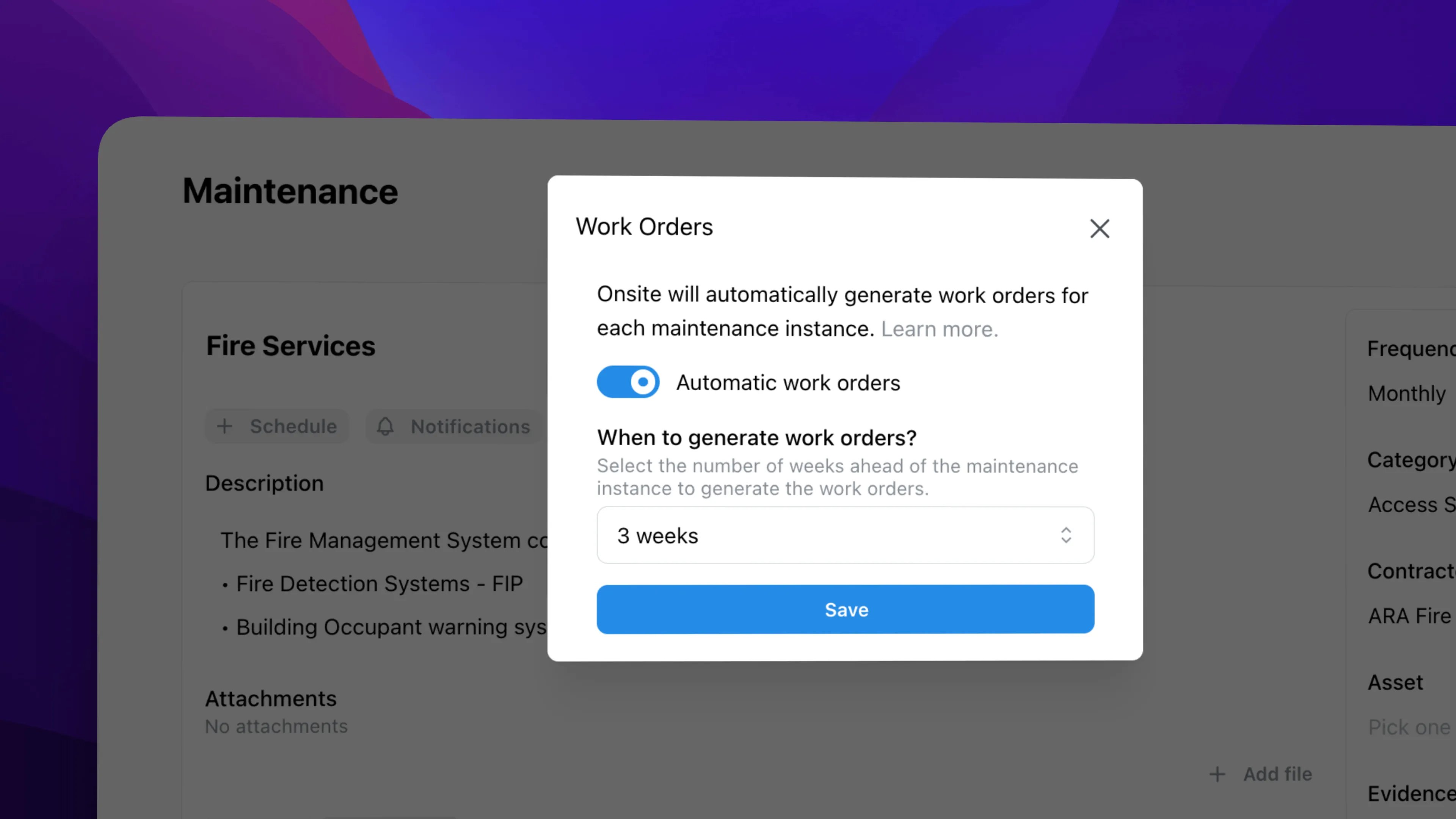 Recurring Work Orders