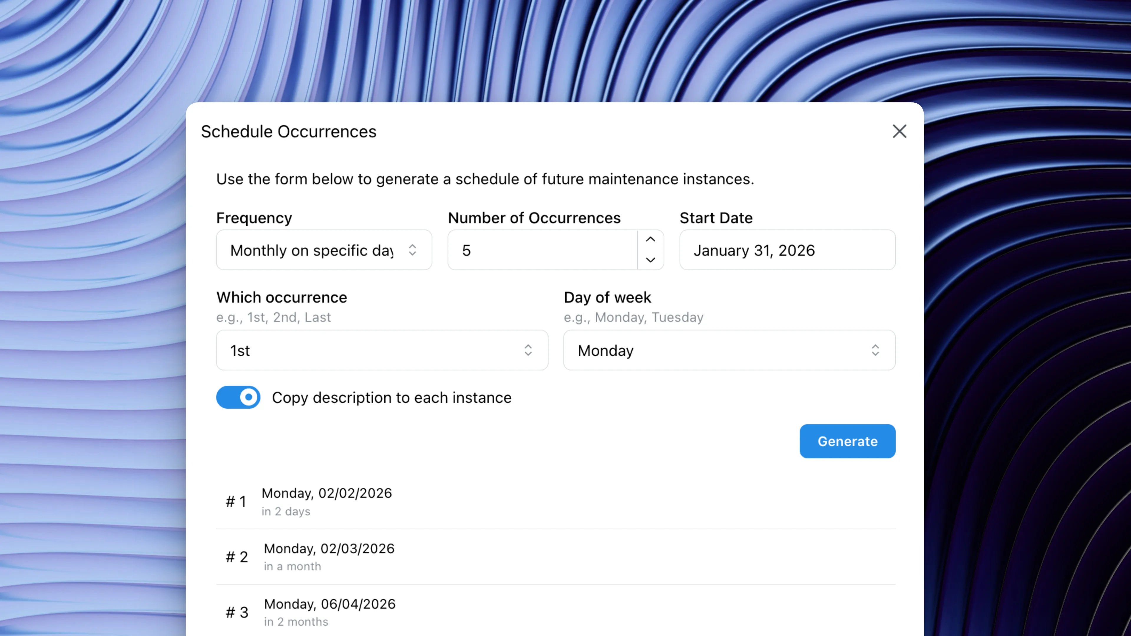 Advanced Maintenance Scheduling