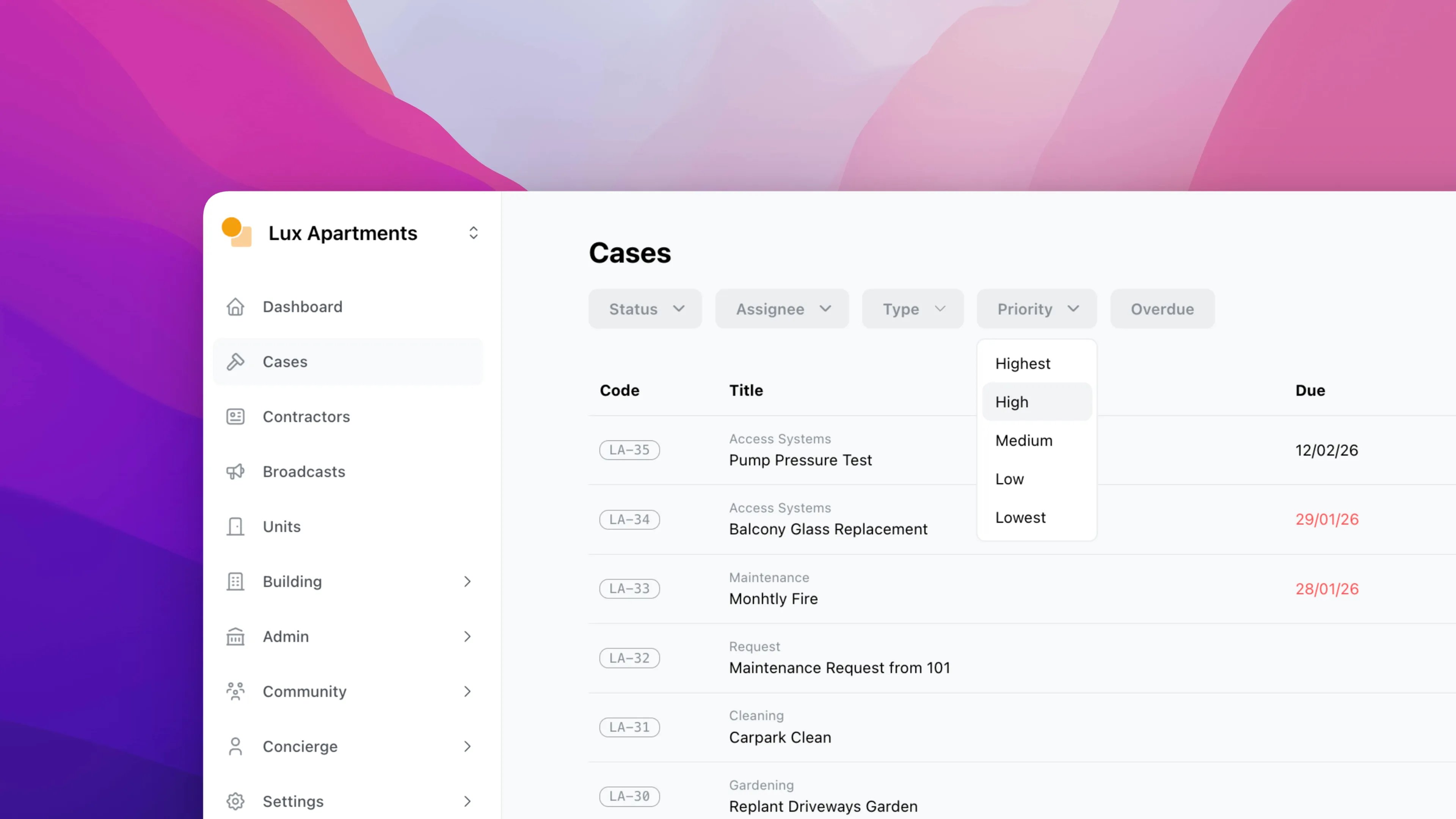 Advanced Maintenance Scheduling